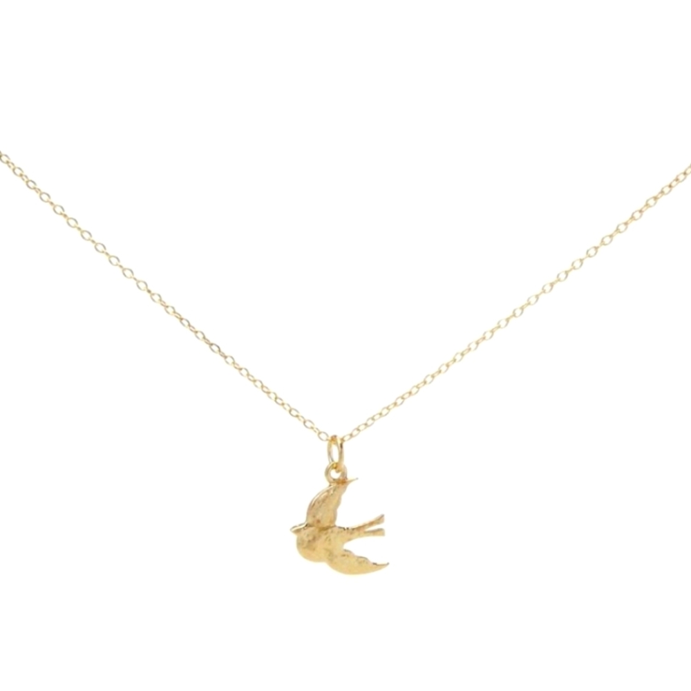 14kgp bird pendant with chain